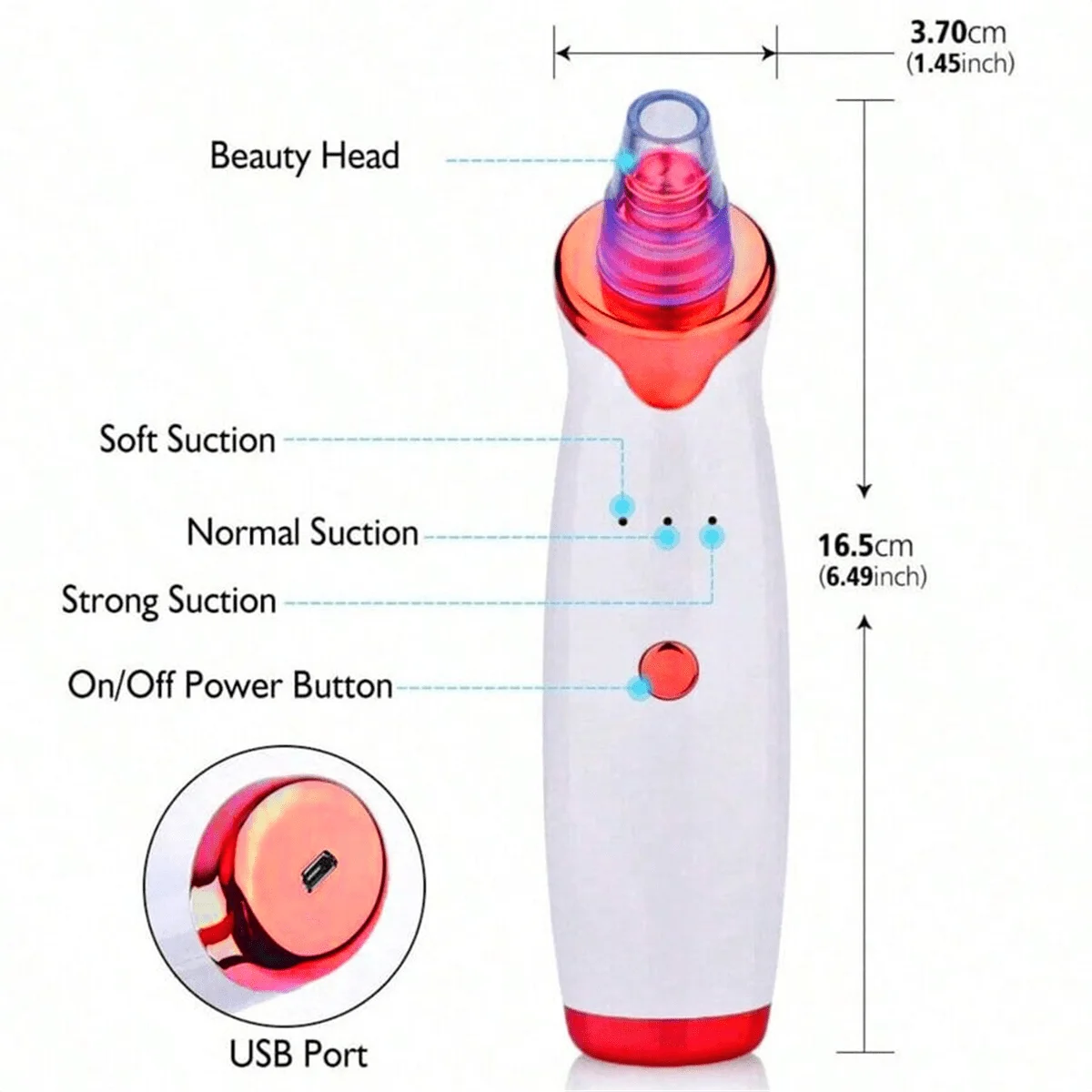 2026 Blackhead Remover Pimple Acne Removal Blackhead Vacuum Tool Skin Care Pore Cleaner Rechargeable